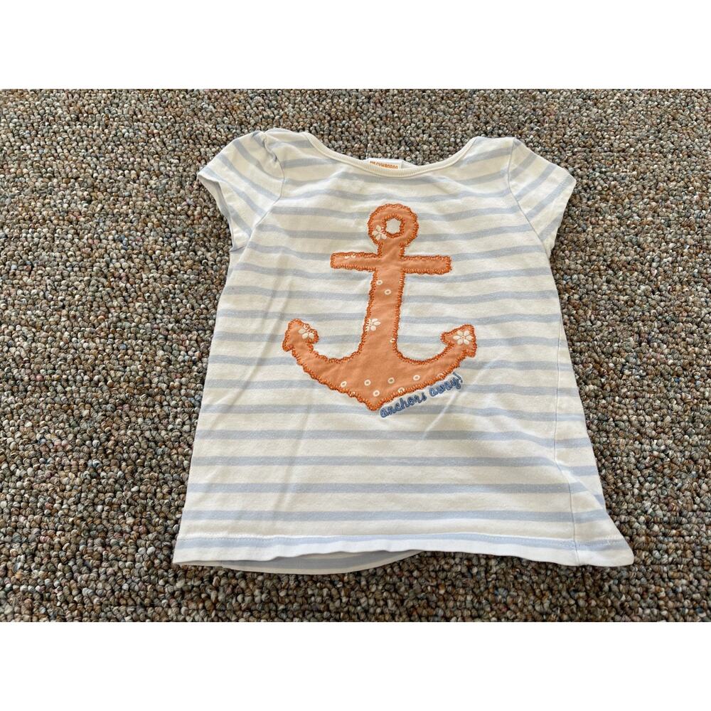 Gymboree Girls Striped Anchor Top 12-18M